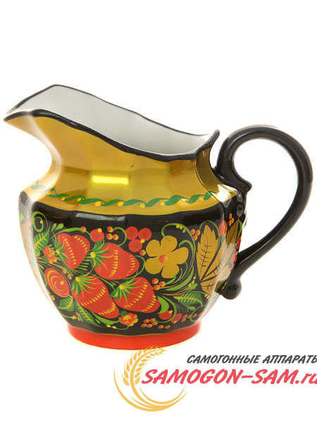 Сливочник "Черный фон.Хохлома классическая" Хохлома Вербилки фото 1 — Samogon-sam.ru